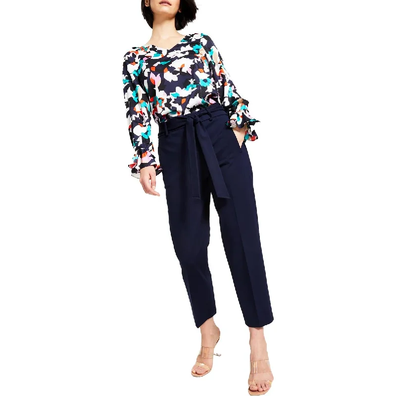 Value Deals Bar III Womens Belted Viscose Carpi Pants
