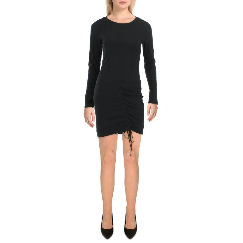 Bonus Savings BB Dakota Women's Asymmetrical Ruched Long Sleeve Mini Dress
