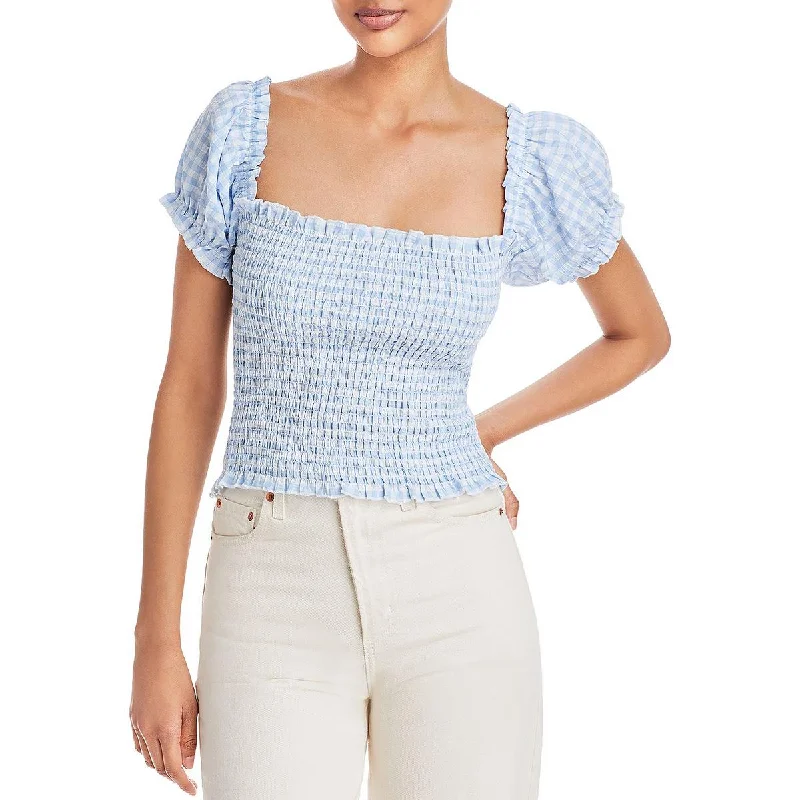 Savings Alert Chaser Womens Ruched Square-Neck Cropped