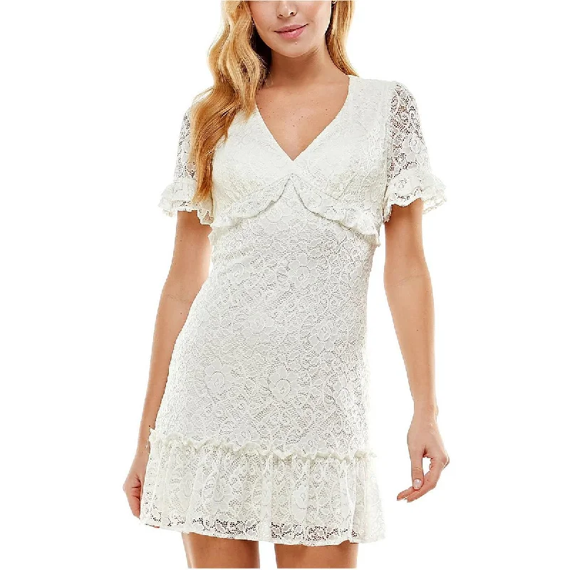 New Markdowns City Studio Womens Juniors V-Neck Mini Fit & Flare Dress