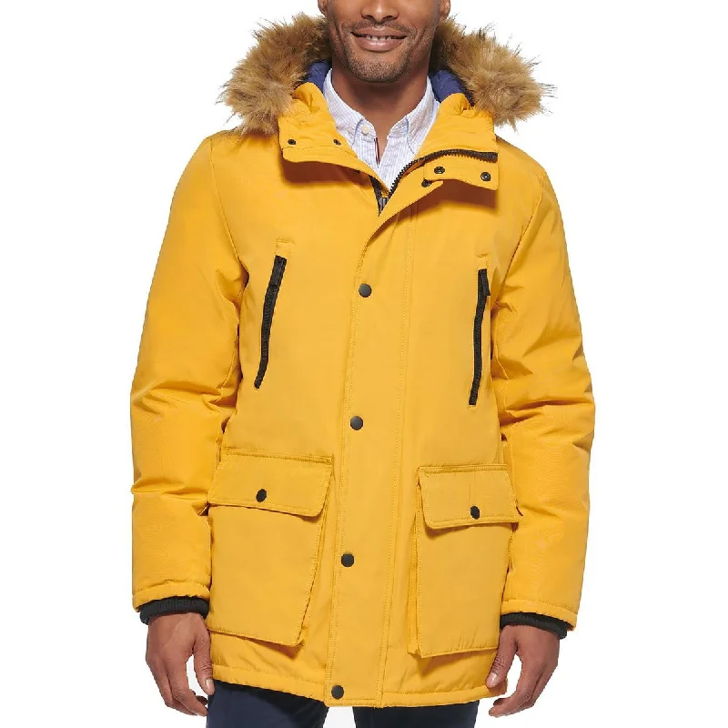 Club Room Mens Hooded Midi Parka Coat