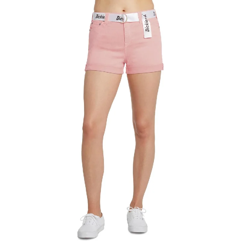 Sale Event Dickies Womens Juniors Cuffed High Rise Flat Front Tie-Waist/Belted