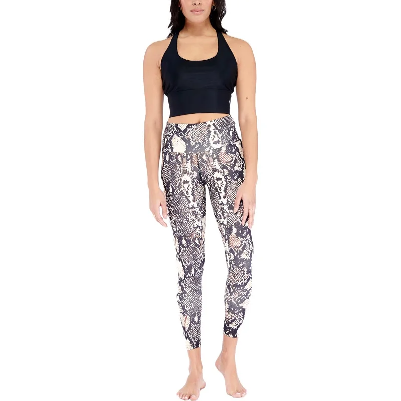 Holiday Sale Electric Yoga Women's Snake Print Mid-Rise Quick Dry Activewear Fitness Leggings