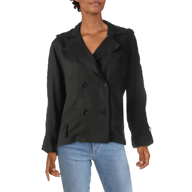 Markdowns Essue Womens Woven Belted Jacket
