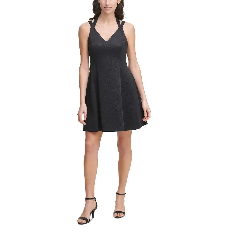 Super Sale Guess Womens Scuba Embossed Fit & Flare Dress