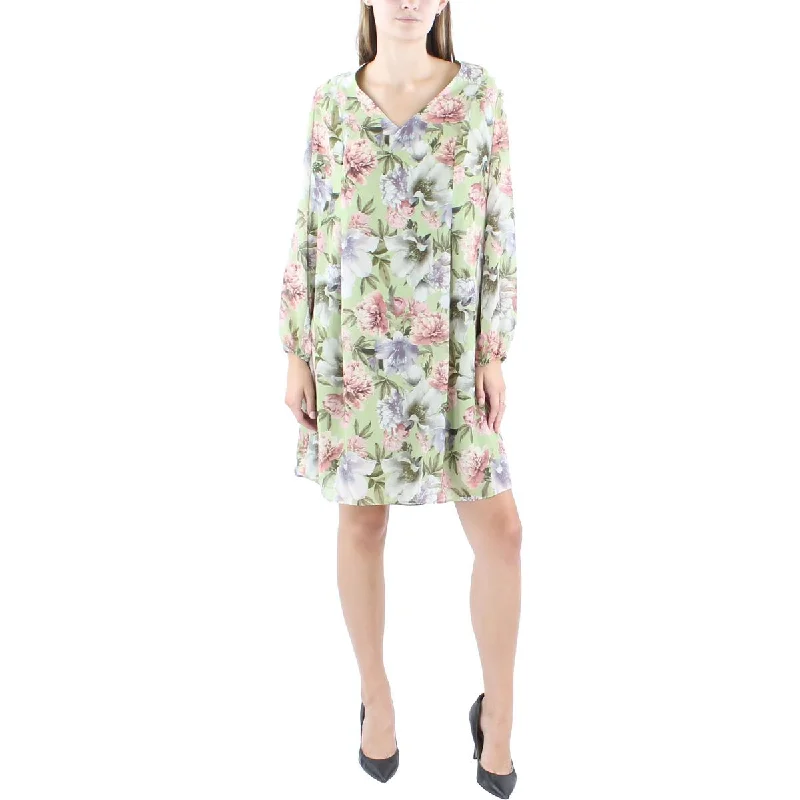 INC Womens Plus Chiffon Printed Shift Dress