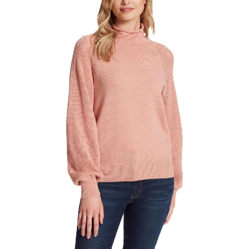 Major Savings Jessica Simpson Saskia Women's Mock Neck Mesh Sleeve Slouchy Pullover Sweater