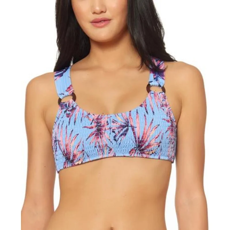 Bonus Savings Jessica Simpson Womens Floral Halter Bikini Swim Top