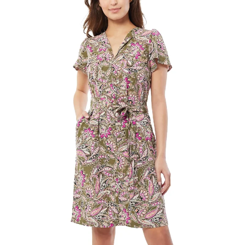 Super Deal Jones New York Womens Printed Short Shirtdress