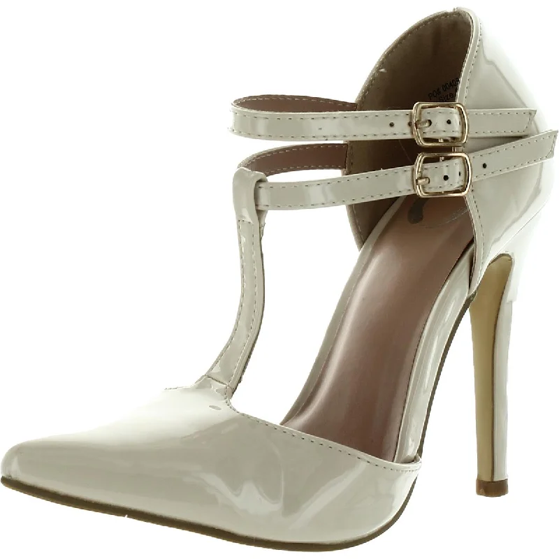 Massive Deals Journee Collection Womens Faux Leather T-Strap Ankle Strap