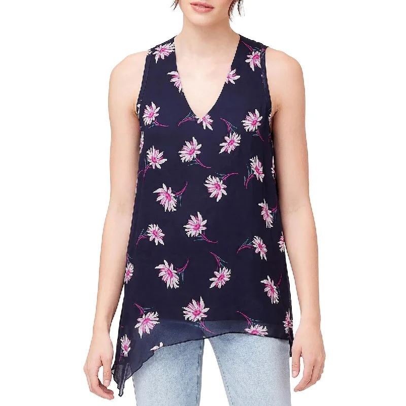 Flash Deals Karen Kane Womens Floral Print Asymmetrical Blouse
