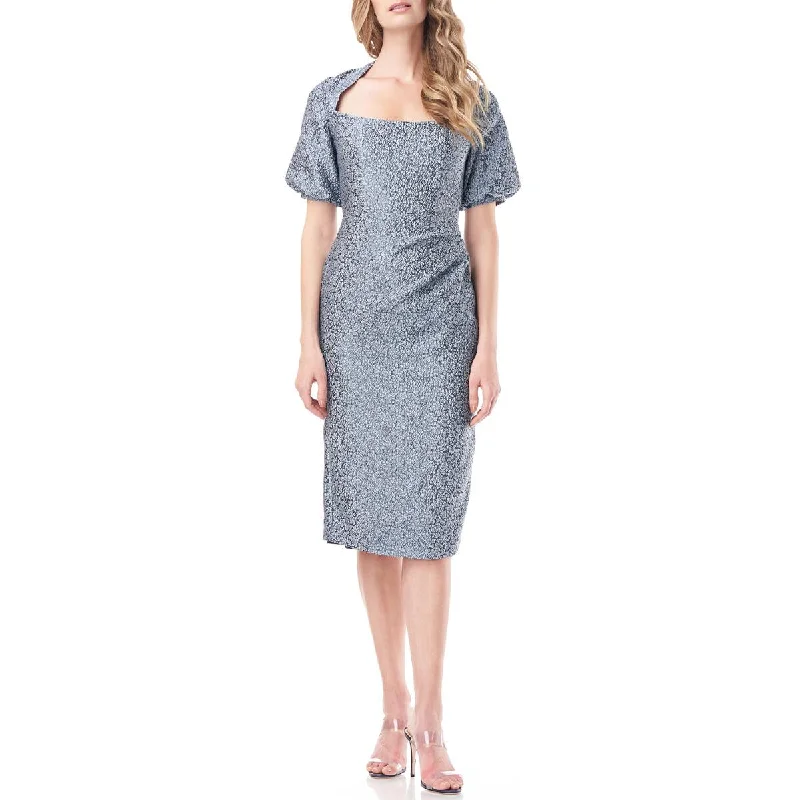 Today’s Deal Kay Unger Fernanda Women's Floral Jacquard Puff Sleeve Midi Dress