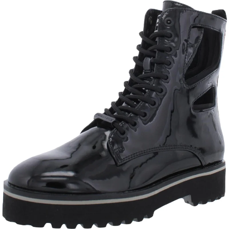 Take Advantage Kendall + Kylie Langmore Women's Patent Lace-Up Round Toe Combat Boot Take Advantage Kendall + Kylie Langmore Women's Patent Lace-Up Round Toe Combat Boot