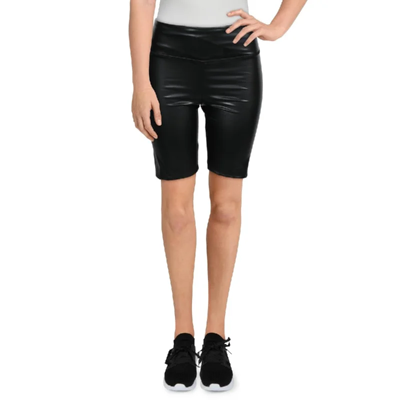 Epic Deals LA Made Women's Vegan Leather Classic Bike Shorts