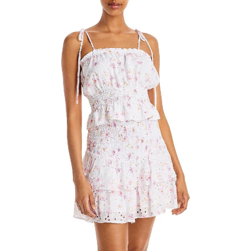 Major Savings Lucy Paris Womens Eyelet Floral Print Blouse