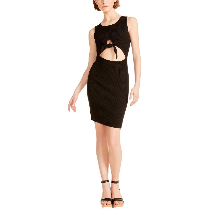 Early Access Madden Girl Women's Ribbed Knit Cut Out Tie Front Bodycon Dress
