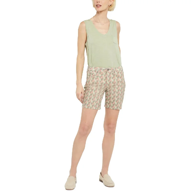 Limited Time Discount NYDJ Womens Geometric Printed Denim Shorts