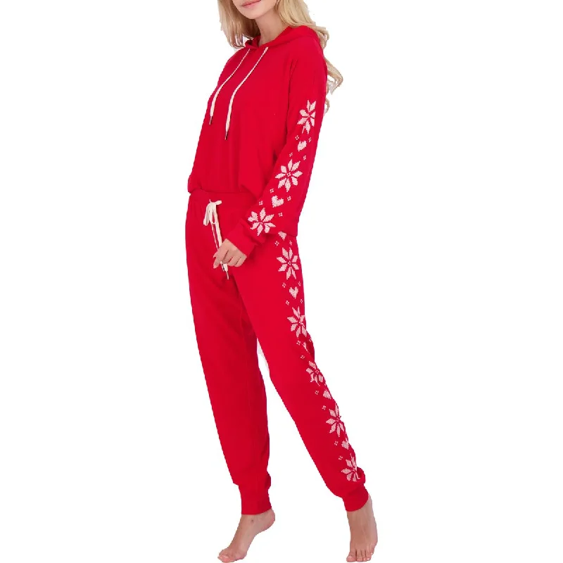 Special Discount PJ Salvage Women's Frosted Fairisle Print Drawstring Hoodie