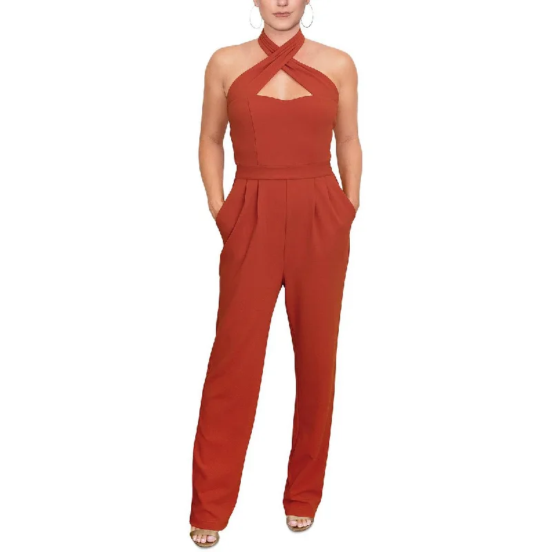 Rachel Rachel Roy Womens Roxie Crepe Open Back Jumpsuit