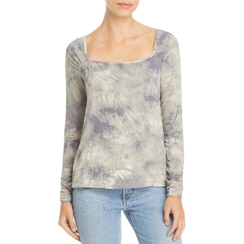 Stock Up and Save Single Thread Womens Tie-Dye Ruched Pullover Top