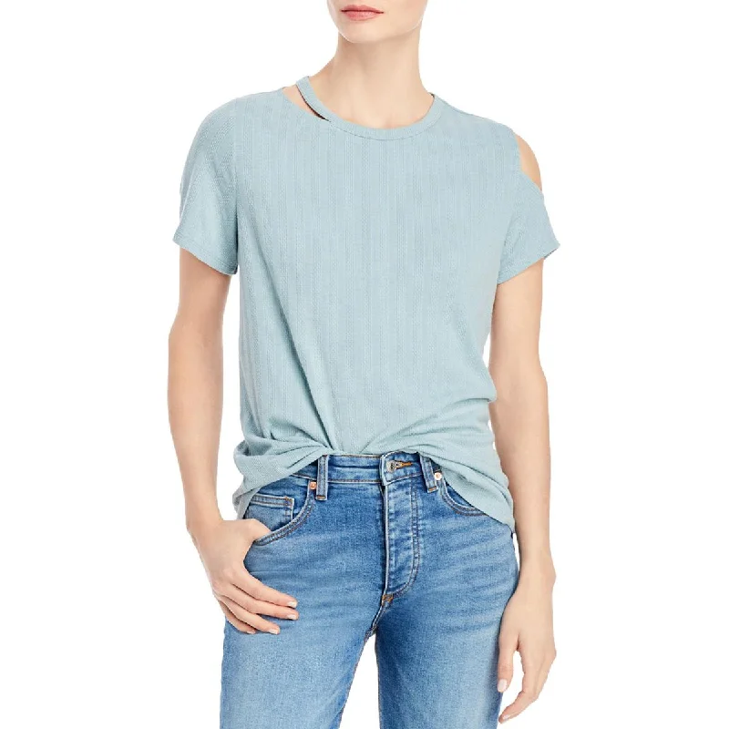 Last Chance Status by Chenault Womens Cut-Out Ribbed Pullover Top
