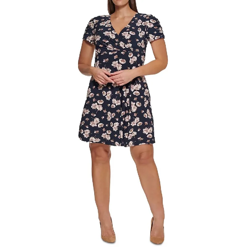 Tommy Hilfiger Womens Plus Floral Above Knee Sheath Dress