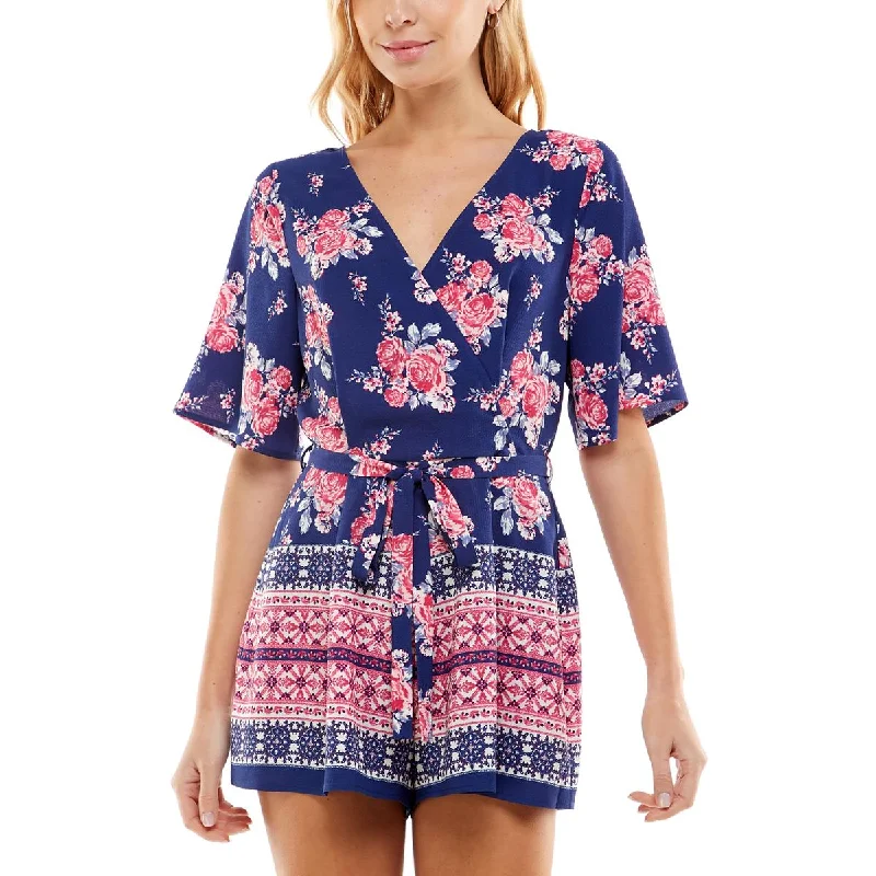 Low Prices Trixxi Womens Juniors Surplice Printed Romper
