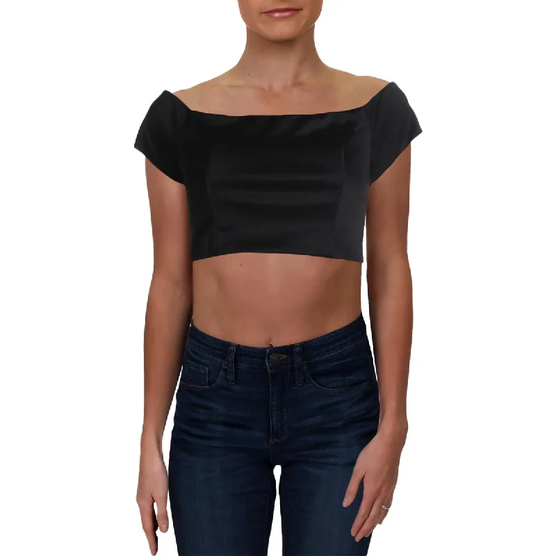 Huge Discounts Trixxi Womens Juniors Knit Off-The-Shoulder Crop Top