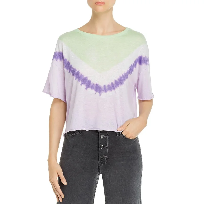 Final Clearance Vintage Havana Womens Destination  Tie-Dye Cropped Graphic T-Shirt