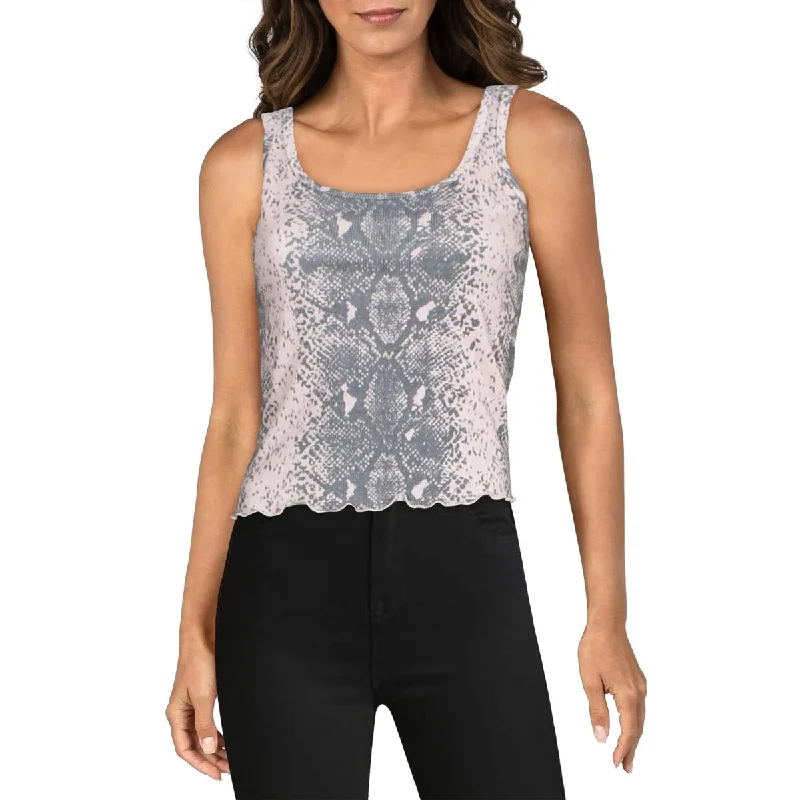 Midnight Sale Wildfox Womens Delta Ribbed Knit Snake Print Tank Top