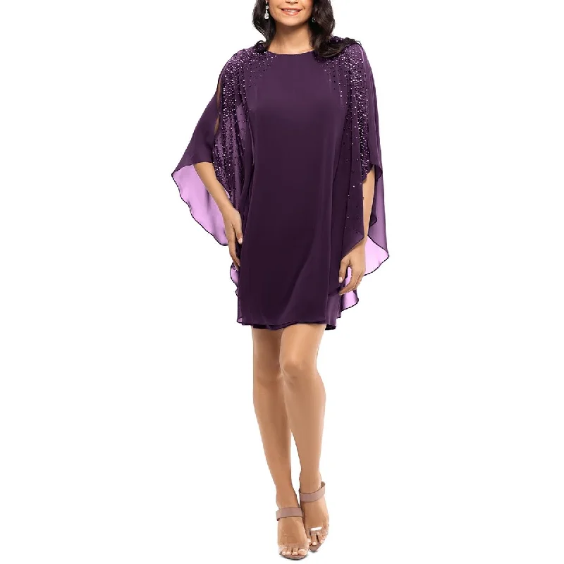 Extra Discounts X by Xscape Womens Petites Chiffon Cape Sheath Dress