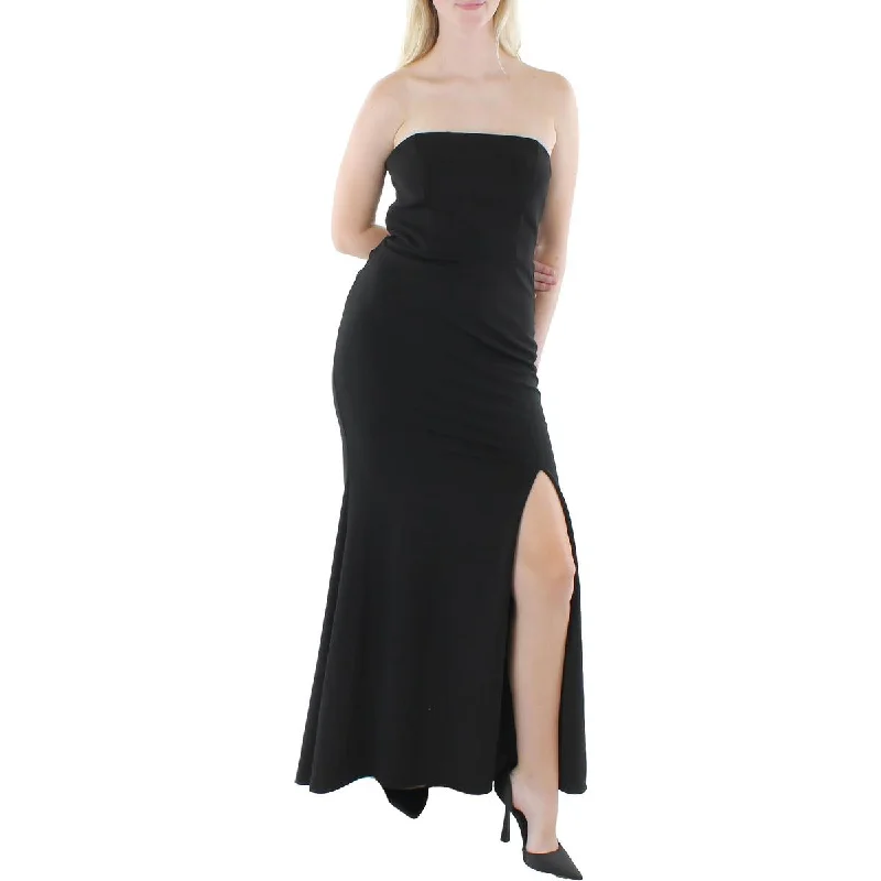 Xscape Womens Embellished Slit Evening Dress