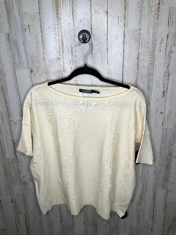 Lowest Price Cream Top Short Sleeve Lauren By Ralph Lauren, Size Xs