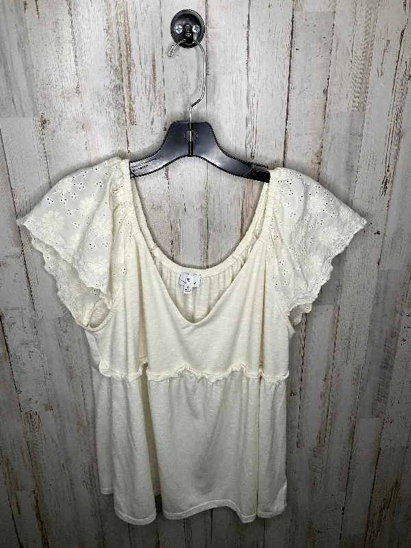 Massive Deals Cream Top Sleeveless True Craft, Size 1x