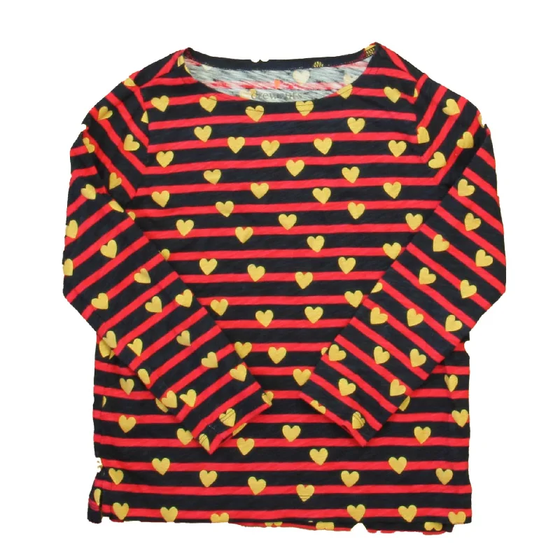 Great Bargains Crewcuts Girls Navy | Red | Gold Hearts Long Sleeve Shirt