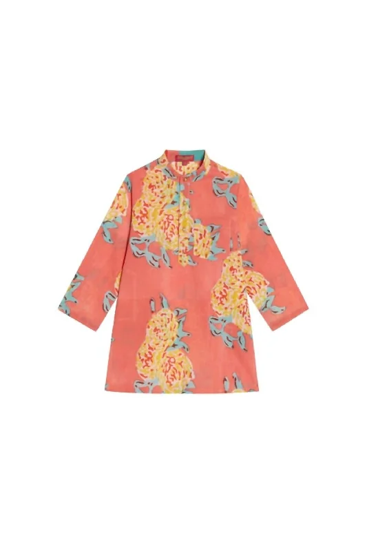 Buy More, Save More Girls Baby Kurta Top In Leopard Pink Flower