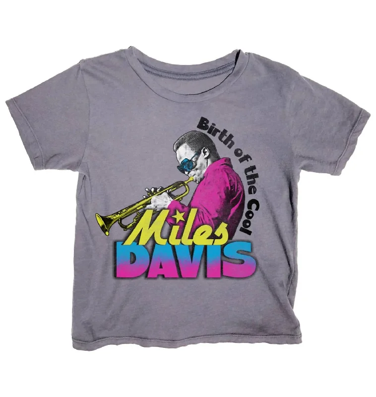 Price Rollback Girls Miles Davis Graphic Tee In Grey