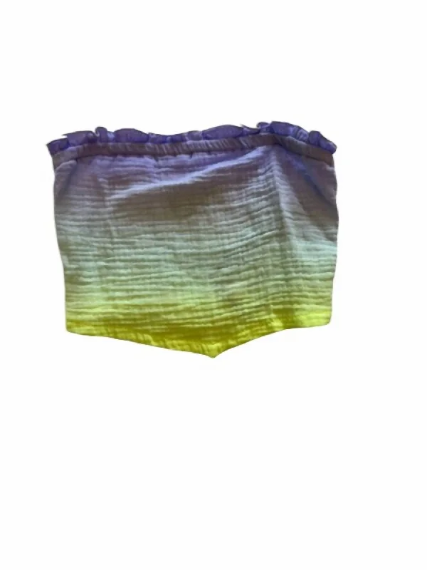 Final Sale Girl's Ombre Top In Purple/yellow