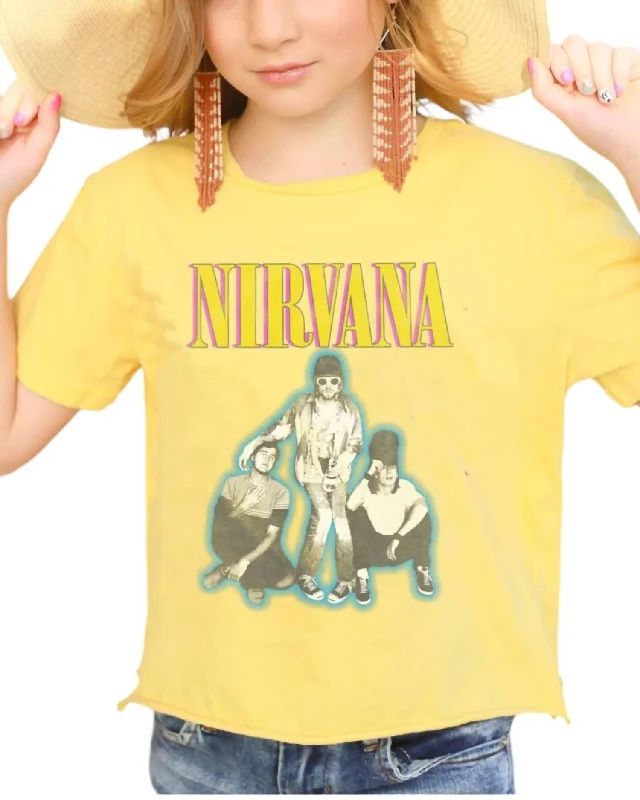 Super Deal Girl's Sunrise Nirvana Not So Quite Crop Top In Yellow