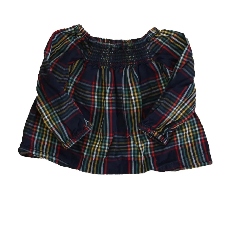 Price Rollback Hanna Andersson Girls Navy Plaid Blouse