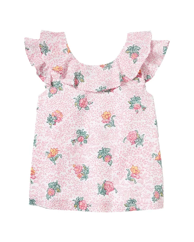 Janie and Jack Floral Ruffle Top