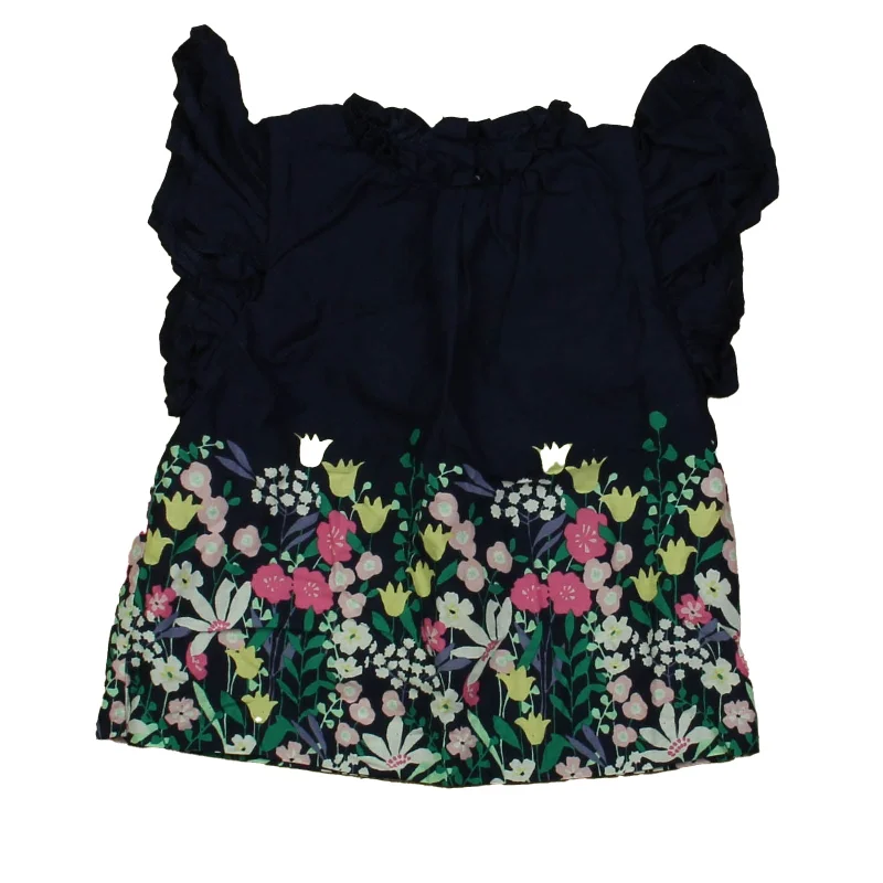 Price Drop Janie and Jack Girls Navy Floral Blouse