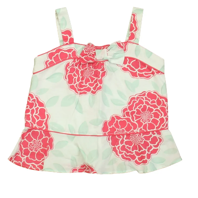 Exclusive Preview Janie and Jack Girls Pink | White | Aqua Floral Blouse