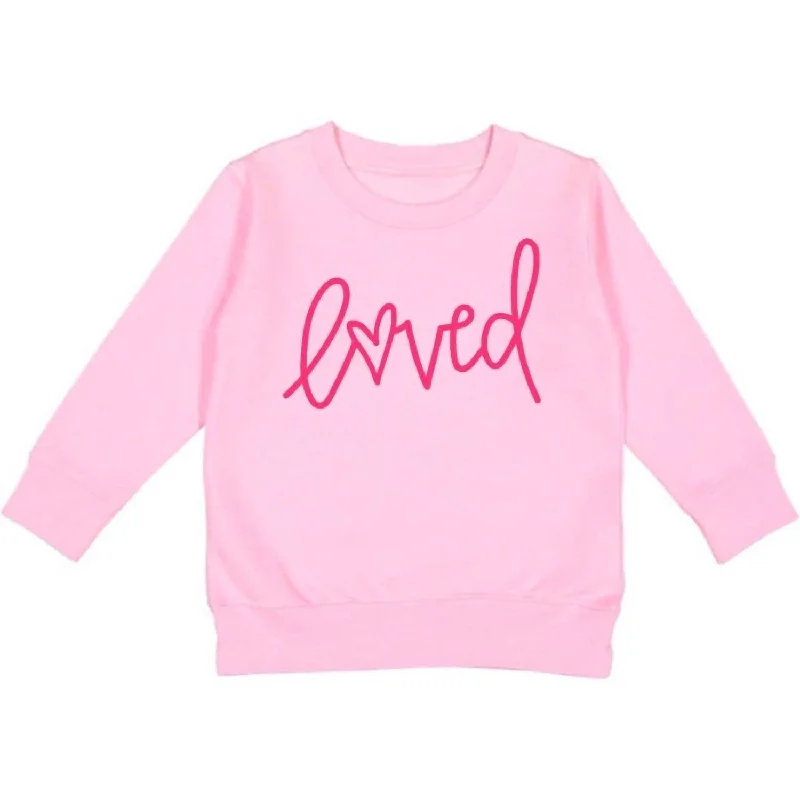 Best Deals Kids' Loved Long Sleeve Sweater In Pink