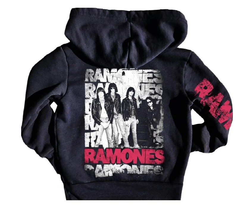 Midnight Madness Kids Ramones Hoody In Black