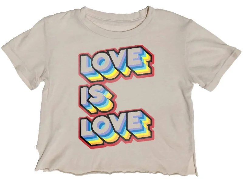 Instant Discount Love Is Love Cropped Tee In Cream