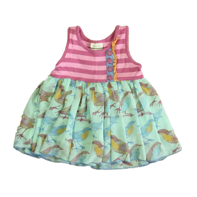Don't Wait Matilda Jane Girls Pink Stripe | Aqua Birds Blouse
