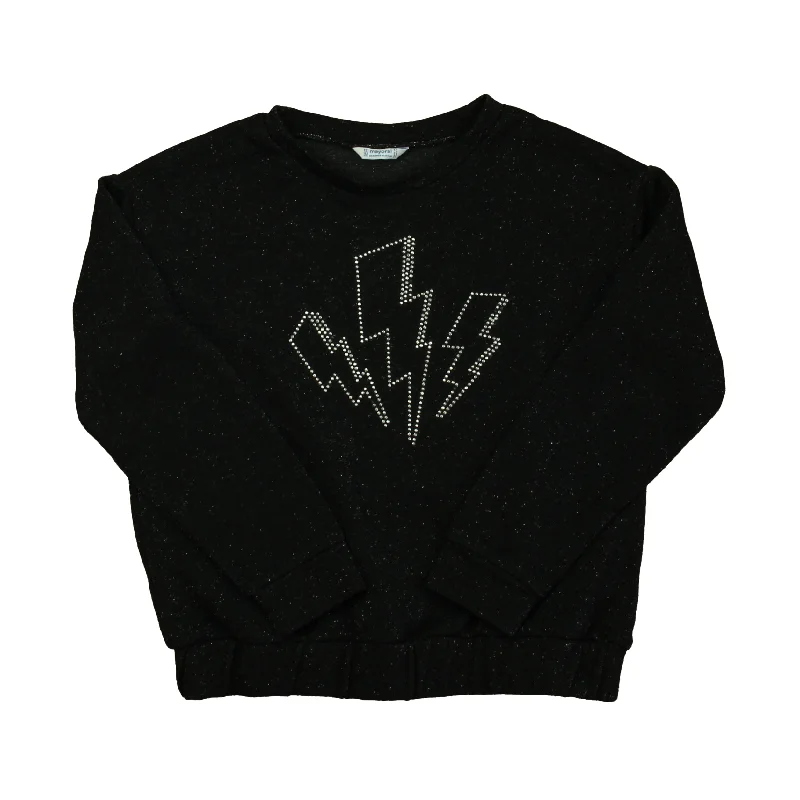 Final Sale Mayoral Girls Black Lightening Bolt Long Sleeve Shirt