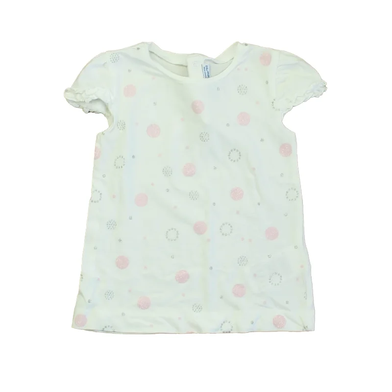 Deep Discounts Mayoral Girls White | Pink | Silver Short Sleeve Shirt