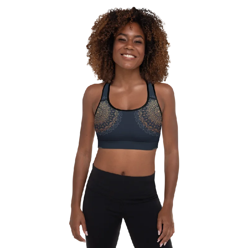 Clearance Items Royal Blue Mandala Padded Sports Bra
